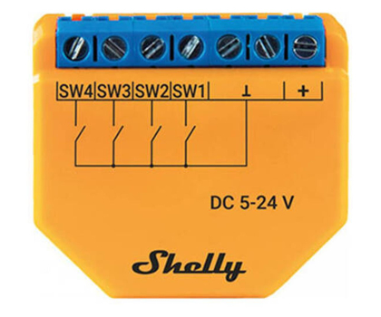 Czujnik inteligentny Shelly Kontroler/aktywator scen PLUS i4 DC WIFI, napięcie 5-24V DC